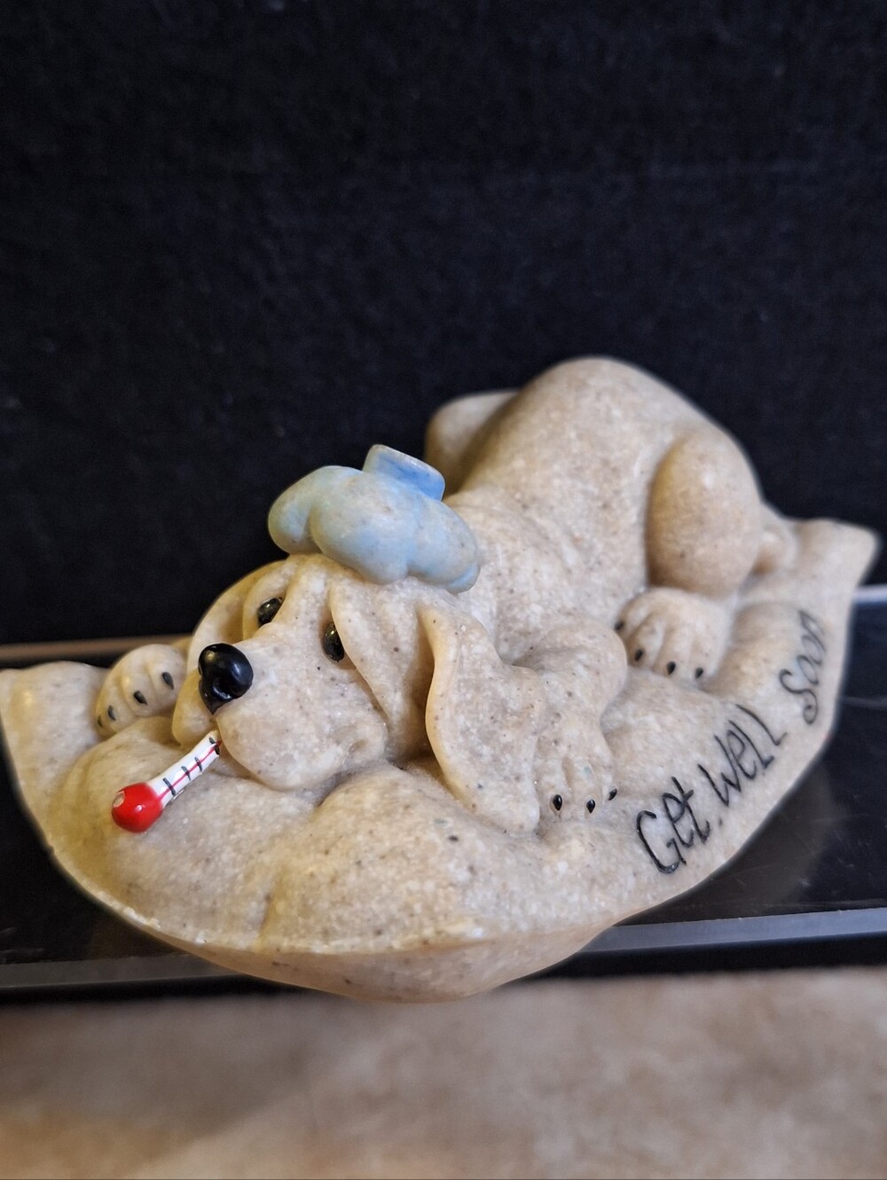 Quarry Critters 2004 'Get Well Soon' Puppy With Thermometer #50138 Figurine 4"